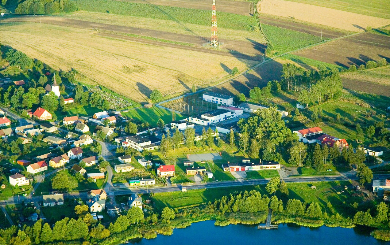 Trzebielino Widok z góry na zabudowania Gminy Trzebielino