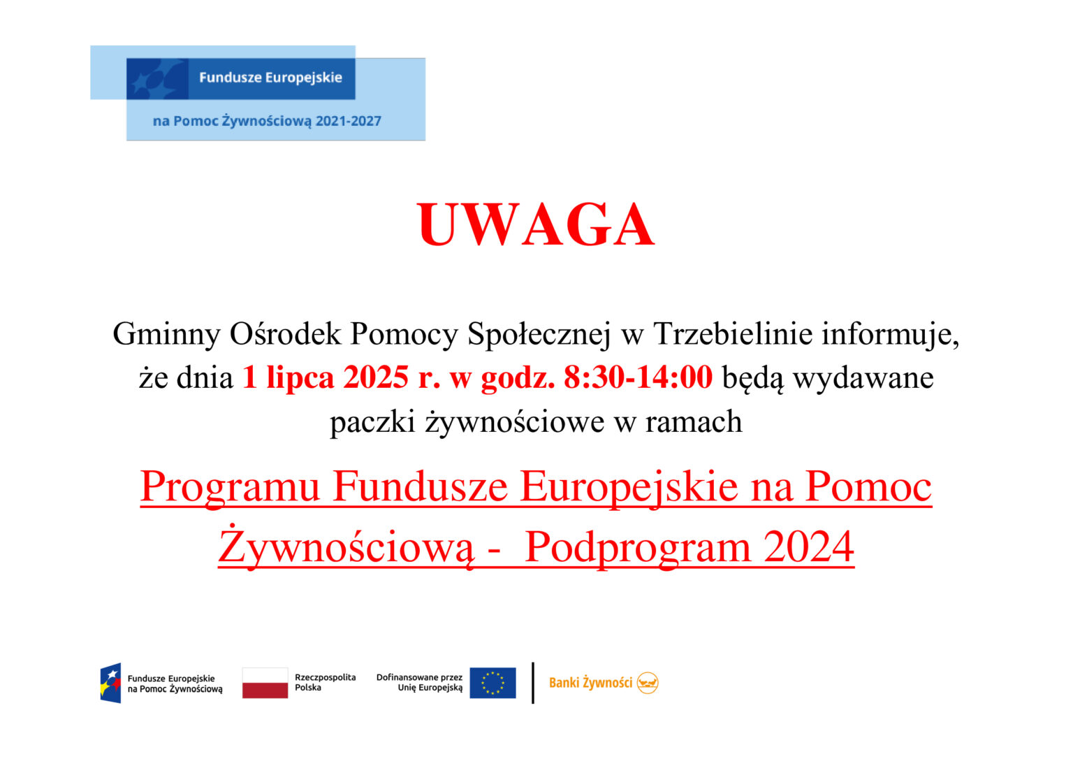 paczki żywnościowe