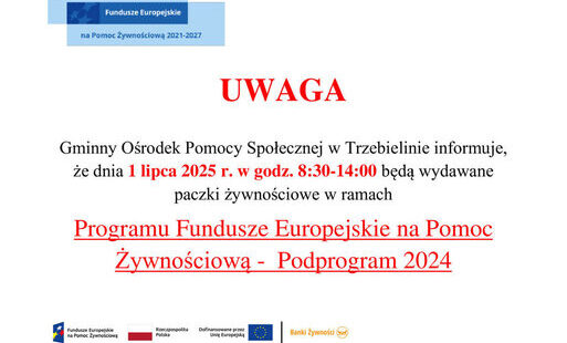 Paczki żywnościowe ogłoszenie